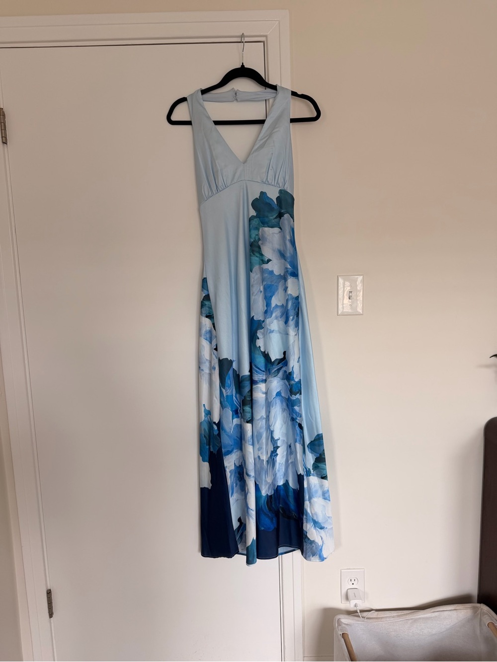 THIRTY/THIRTY LA Satin Floral Maxi Dress